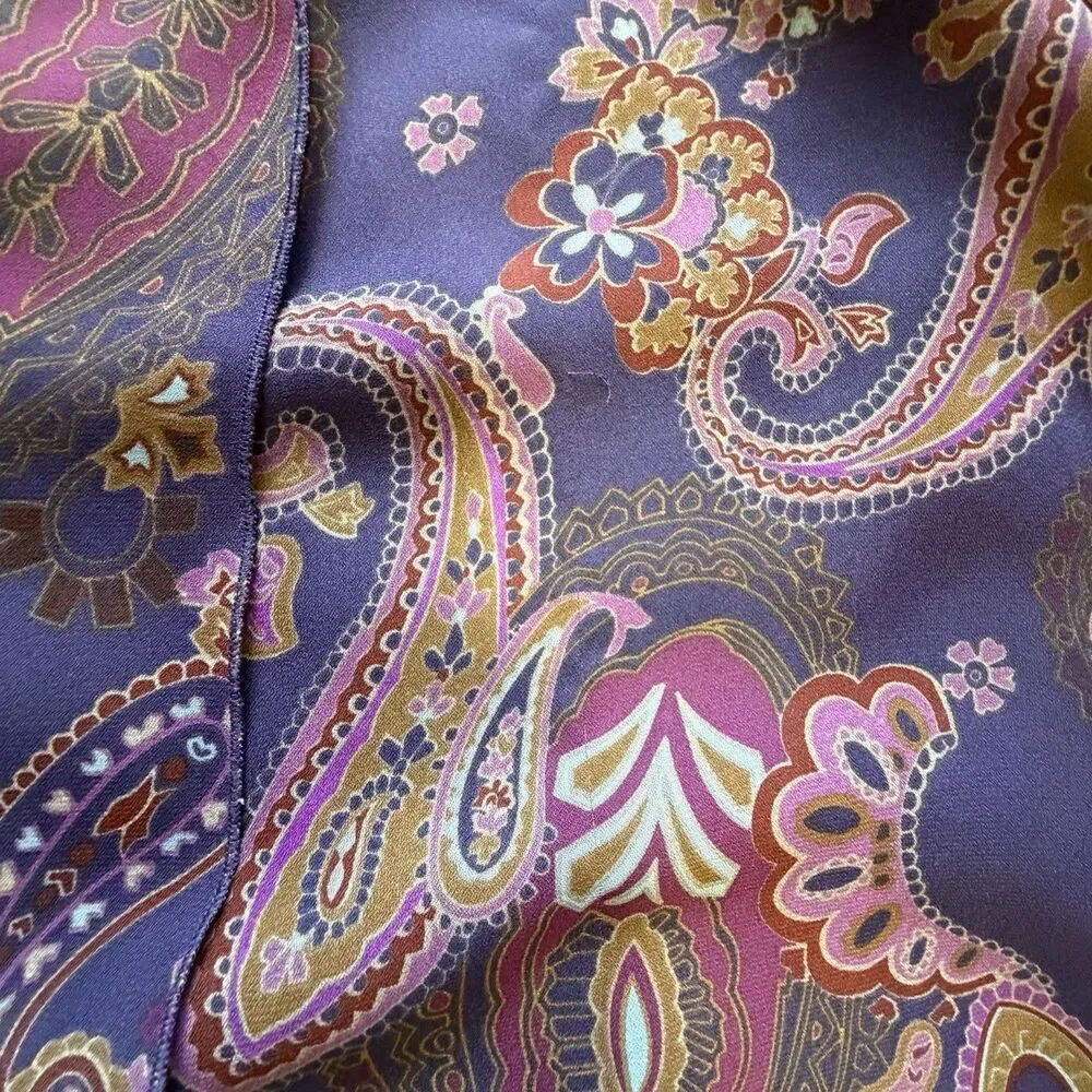 Coldwater Creek‎ Reversible Purple Chiffon Paisley Skirt Flowy Women's PM Petite